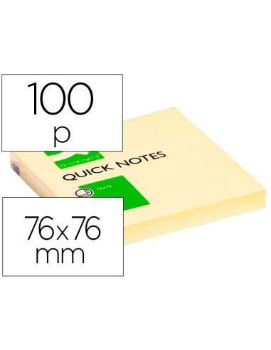 Bloc de notas adhesivas quita y pon q connect 76x76 mm con 100 hojas