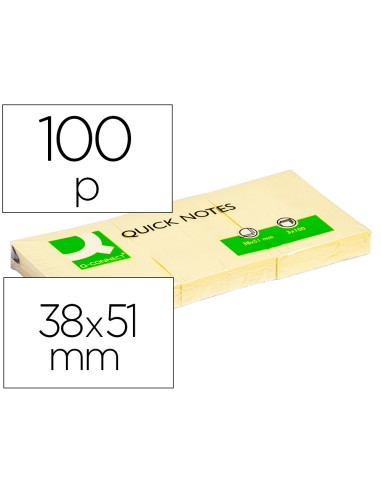 Bloc de notas adhesivas quita y pon q connect 38x51 mm con 100 hojas