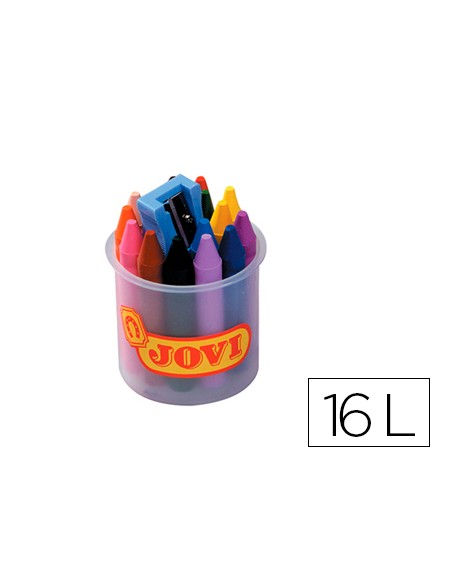 Lapices cera jovicolor bote de 16 unidades colores surtidos