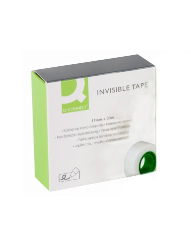 Cinta adhesiva q connect invisible 33 mt x 19 mm