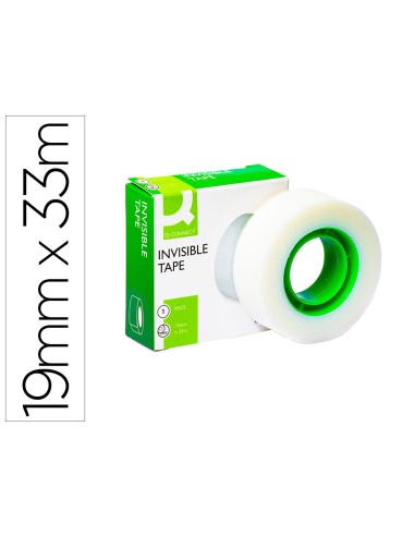 Cinta adhesiva q connect invisible 33 mt x 19 mm