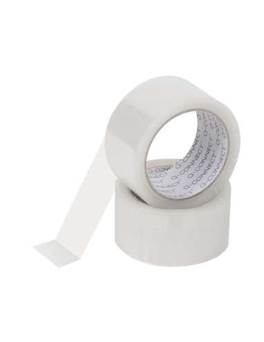 Cinta adhesiva q connect polipropileno transparente 66 mt x 50 mm para embalaje