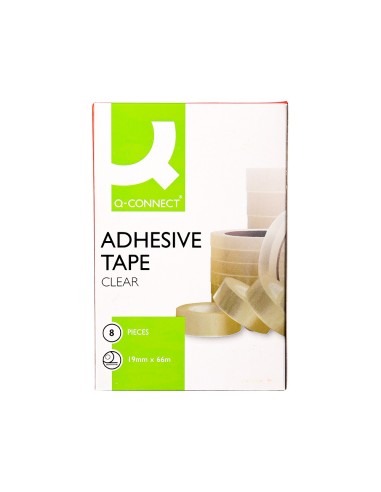 Cinta adhesiva q connect transparente 66 mt x 19 mm