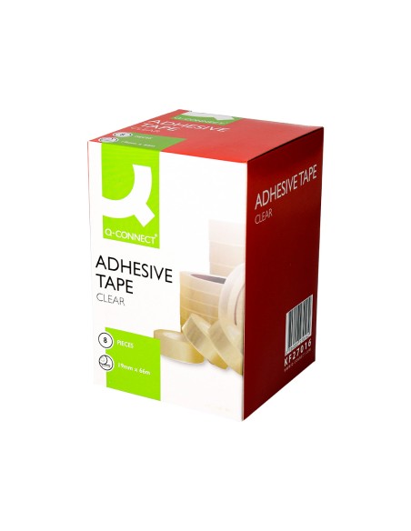 Cinta adhesiva q connect transparente 66 mt x 19 mm