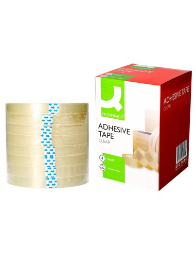 Cinta adhesiva q connect transparente 66 mt x 19 mm