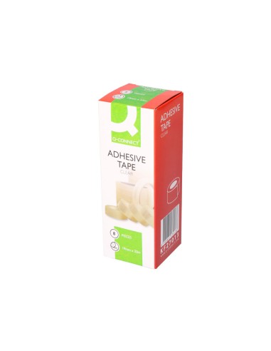 Cinta adhesiva q connect transparente 33 mt x 19 mm