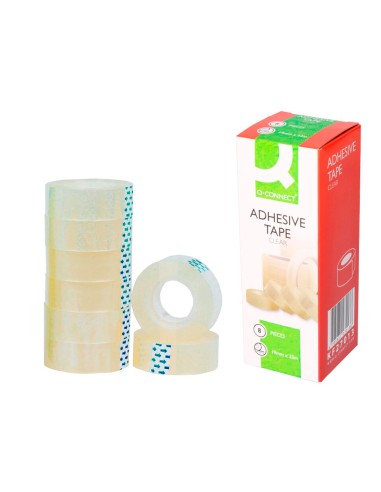 Cinta adhesiva q connect transparente 33 mt x 19 mm