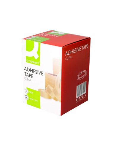 Cinta adhesiva q connect transparente 66 mt x 12 mm