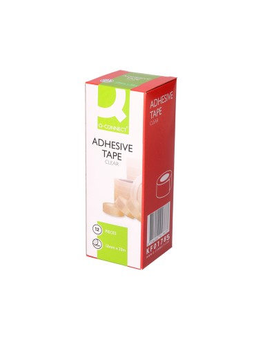 Cinta adhesiva q connect transparente 33 mt x 12 mm