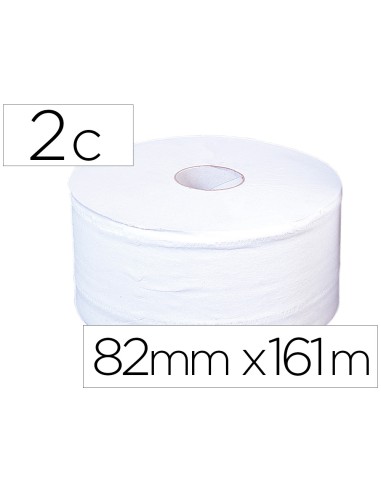 Papel higienico jumbo 2 capas blanco mandril de 60 mm para dispensador 325