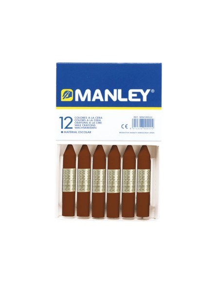 Lapices cera manley unicolor pardo n29 caja de 12 unidades