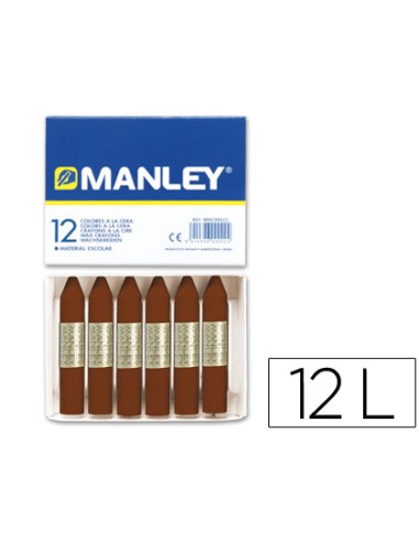 Lapices cera manley unicolor pardo n29 caja de 12 unidades