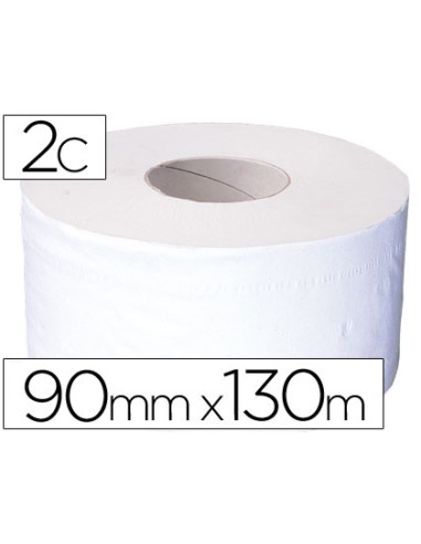 Papel higienico jumbo 2 capas celulosa pura rollo de 91 mt para dispensador 925