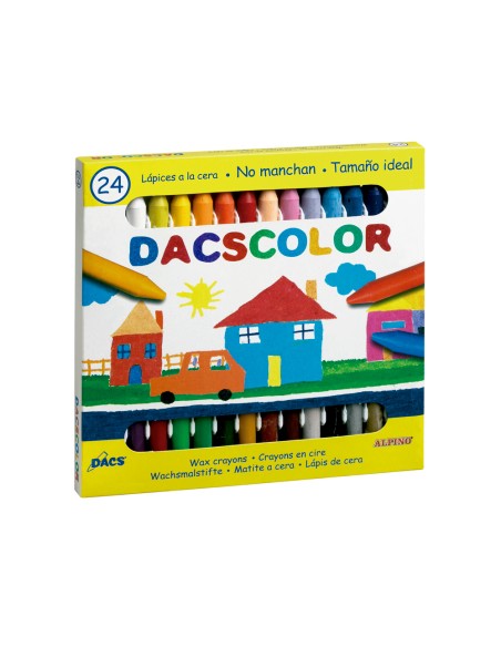 Lapices cera dacscolor caja de 24 colores