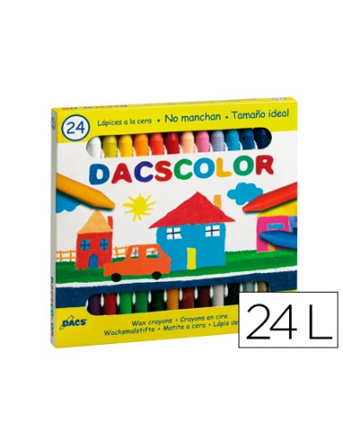 Lapices cera dacscolor caja de 24 colores