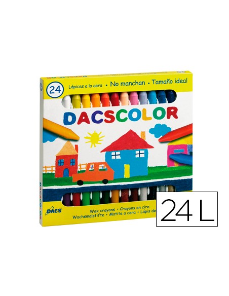 Lapices cera dacscolor caja de 24 colores