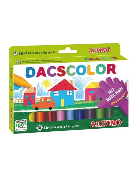 Lapices cera dacscolor caja de 12 colores