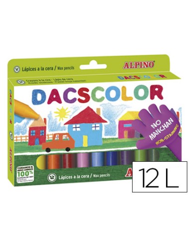 Lapices cera dacscolor caja de 12 colores