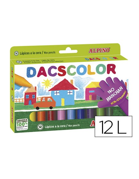 Lapices cera dacscolor caja de 12 colores