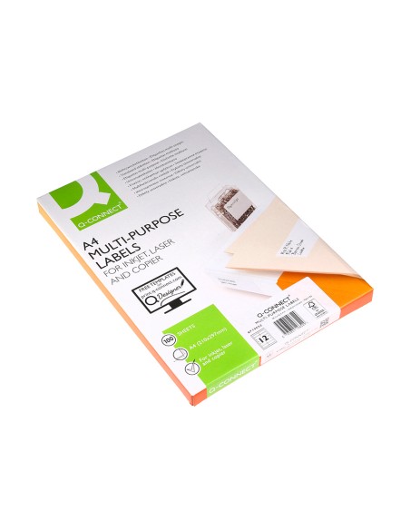 Etiqueta adhesiva q connect kf10652 tamano 965x423 mm fotocopiadora laser ink jet caja con 100 hojas din a4