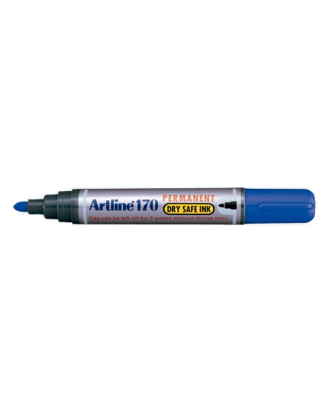 Rotulador artline marcador permanente 170 azul punta redonda 2mm antisecado