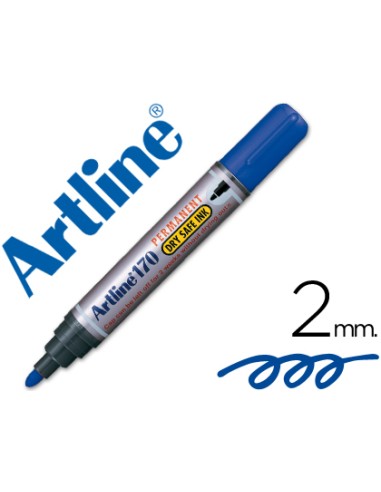 Rotulador artline marcador permanente 170 azul punta redonda 2mm antisecado