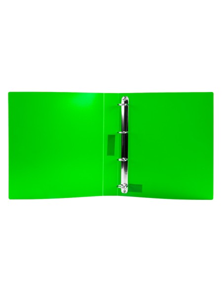 Carpeta liderpapel 4 anillas 25 mm mixtas 43433 polipropileno din a4 verde translucido