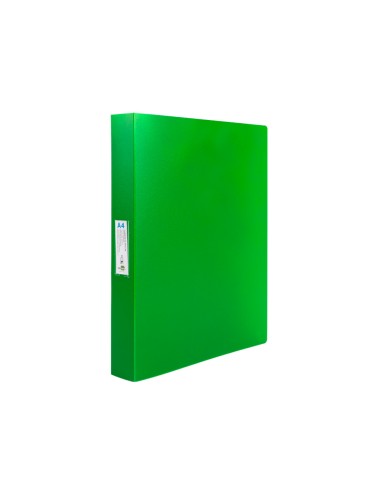 Carpeta liderpapel 4 anillas 25 mm mixtas 43433 polipropileno din a4 verde translucido