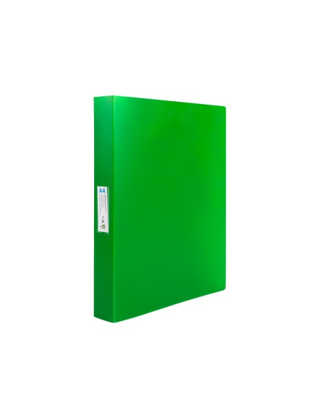 Carpeta liderpapel 4 anillas 25 mm mixtas 43433 polipropileno din a4 verde translucido