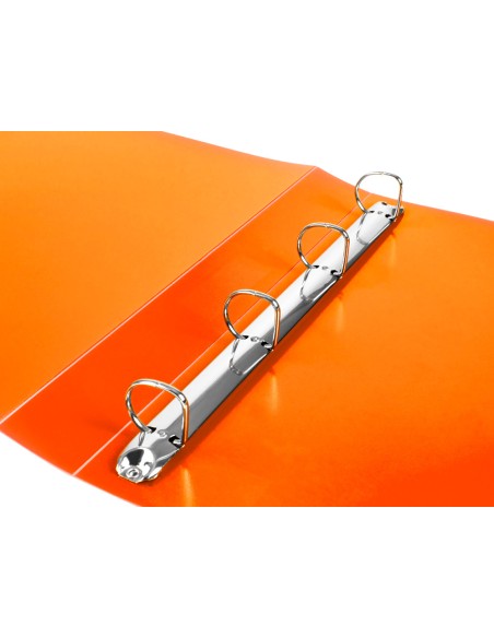 Carpeta liderpapel 4 anillas 25 mm mixtas 43431 polipropileno din a4 naranja serie frosty