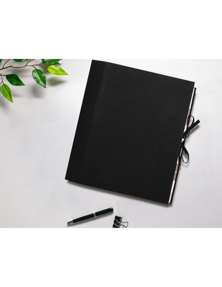 Carpeta fuelle liderpapel folio carton forrado negra
