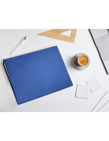Carpeta de 4 anillas 40mm mixtas liderpapel folio carton forrado paper coat azul
