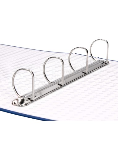 Carpeta de 4 anillas 40mm mixtas liderpapel folio carton forrado paper coat azul