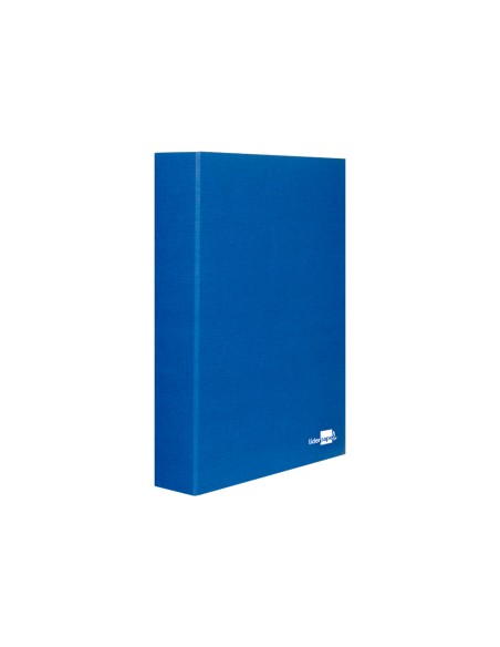Carpeta de 4 anillas 40mm mixtas liderpapel folio carton forrado paper coat azul