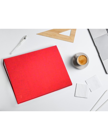 Carpeta de 4 anillas 40mm mixtas liderpapel folio carton forrado paper coat roja