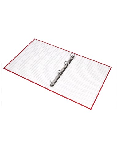 Carpeta de 4 anillas 40mm mixtas liderpapel folio carton forrado paper coat roja