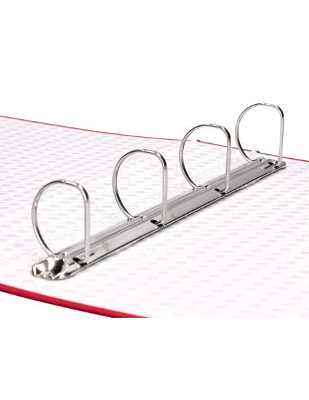 Carpeta de 4 anillas 40mm mixtas liderpapel folio carton forrado paper coat roja