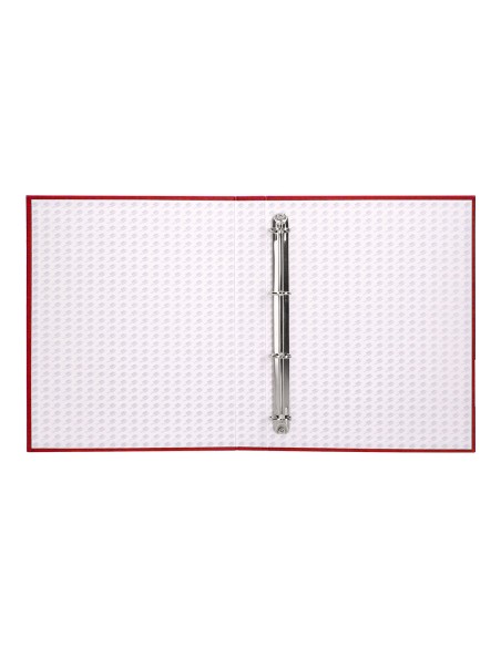 Carpeta de 4 anillas 40mm mixtas liderpapel folio carton forrado paper coat roja