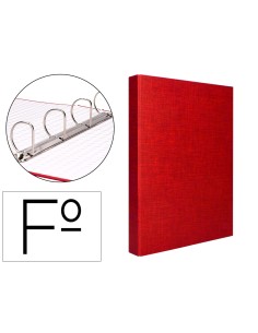 Carpeta de 4 anillas 40mm mixtas liderpapel folio carton forrado paper coat roja
