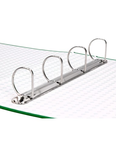 Carpeta de 4 anillas 40mm mixtas liderpapel folio carton forrado paper coat verde