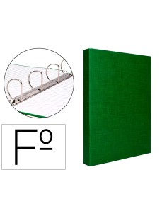 Carpeta de 4 anillas 40mm mixtas liderpapel folio carton forrado paper coat verde