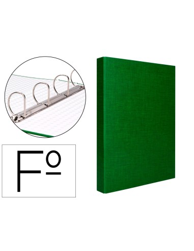 Carpeta de 4 anillas 40mm mixtas liderpapel folio carton forrado paper coat verde