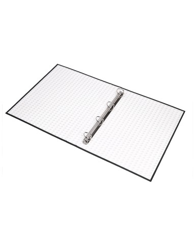 Carpeta de 4 anillas 40mm mixtas liderpapel folio carton forrado paper coat negra