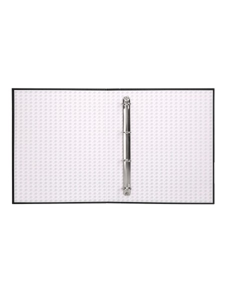Carpeta de 4 anillas 40mm mixtas liderpapel folio carton forrado paper coat negra