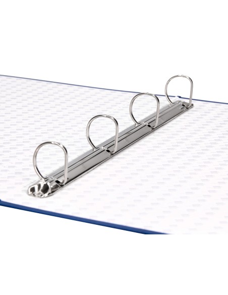 Carpeta de 4 anillas 25mm mixtas liderpapel folio carton forrado paper coat azul