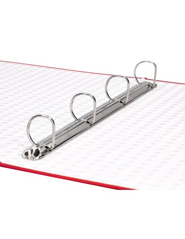 Carpeta de 4 anillas 25mm mixtas liderpapel folio carton forrado paper coat roja