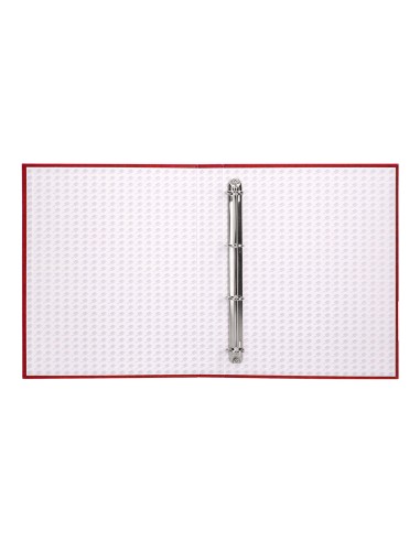 Carpeta de 4 anillas 25mm mixtas liderpapel folio carton forrado paper coat roja