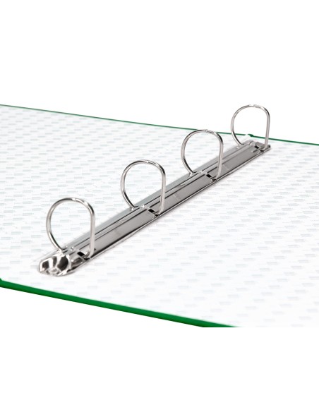 Carpeta de 4 anillas 25mm mixtas liderpapel folio cartonforrado paper coat verde