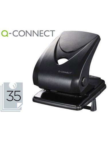 Taladrador q connect kf01236 2 taladros color negro abertura 35 mm capacidad 40 hojas