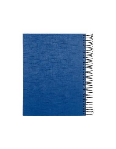 Cuaderno espiral liderpapel a5 micro papercoat tapa forrada 140h 75 gr cuadro5mm 5 bandas 6 taladros azul